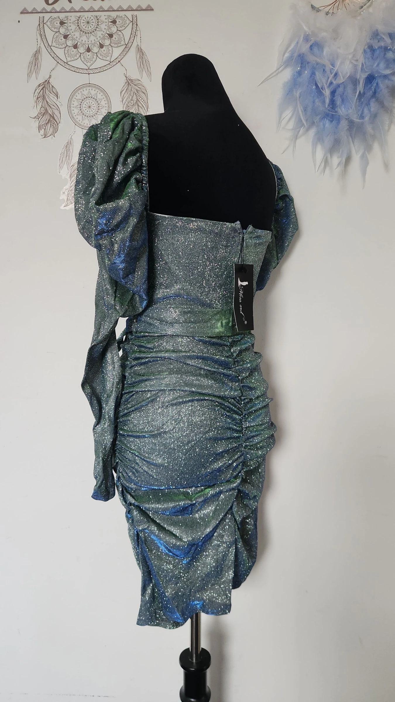Glinsterende jurk met pailletten V-hals push-up ●Maat M●🌸 – photo 7